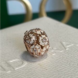 Pandora Rose Gold Oriental Blooms Floral Charm with CZ’s